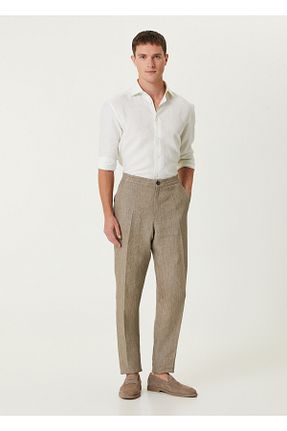 شلوار قهوه ای مردانه کتان ZEGNA - کد 923022641