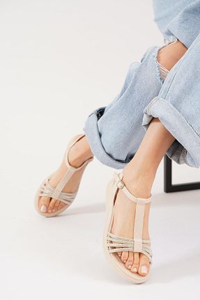 صندل بژ زنانه پاشنه ضخیم Moda Pie - کد 922240718