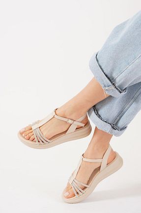صندل بژ زنانه پاشنه ضخیم Moda Pie - کد 922240718