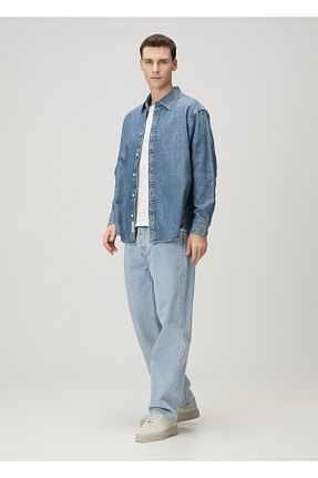 پیراهن آبی مردانه یقه پیراهنی RAG BONE - کد 923025554