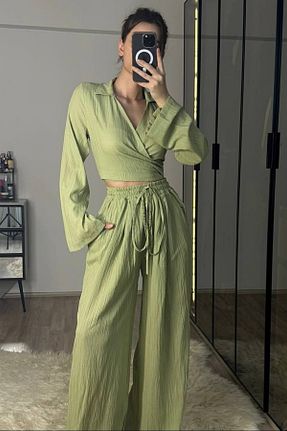 ست بالاتنه و پائین تنه سبز زنانه بافتنی Love Fab - کد 905376408