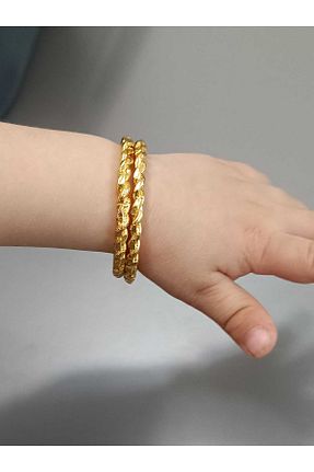 دستبند جواهر زرد بچه گانه روکش طلا Eva Rose - کد 923028259