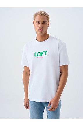 تیشرت سفید مردانه Loose Loft - کد 922272590