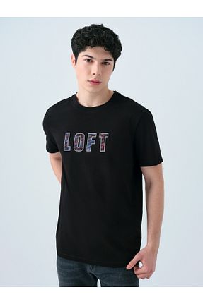 تیشرت مشکی مردانه رگولار Loft - کد 922271399