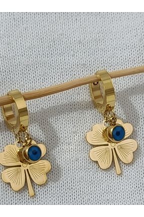 گوشواره استیل (فولاد) طلائی زنانه استیل ضد زنگ STEVENS - کد 922277004