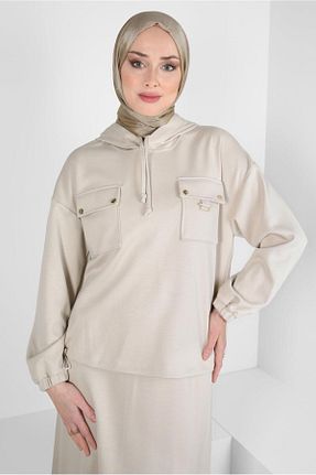 ست گرمکن حجاب بژ زنانه رگولار Alvina - کد 797086134