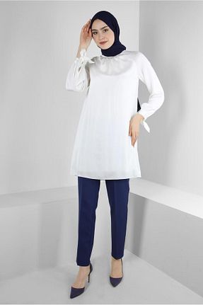 تونیک حجاب سفید زنانه پلی استر Alvina - کد 799159334