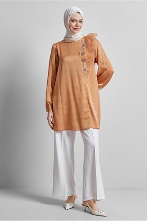 تونیک حجاب نارنجی زنانه پلی استر Alvina - کد 922278392