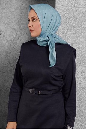 روسری آبی پلی استر Alvina - کد 922278446