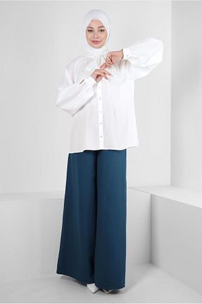 بلوز حجاب سفید زنانه رگولار Alvina - کد 801702502