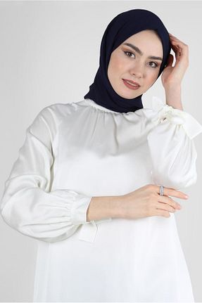 تونیک حجاب سفید زنانه پلی استر Alvina - کد 799159334