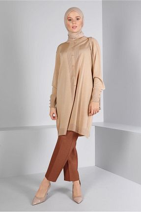 شلوار پارچه ای نارنجی زنانه بلند Alvina - کد 797082098