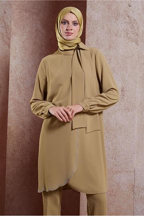 ست بالاتنه و پائین تنه حجاب بژ زنانه رگولار Alvina - کد 841854823