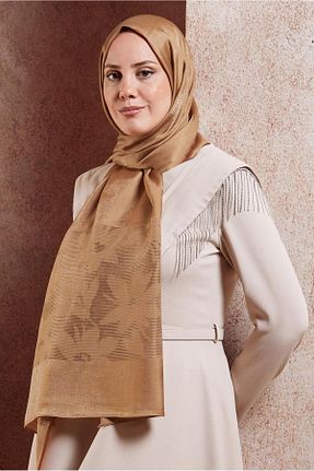 شال قهوه ای زنانه پلی استر Alvina - کد 886962331
