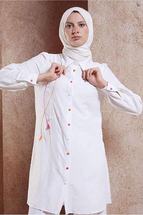 تونیک حجاب سفید زنانه پلی استر Alvina - کد 849026846