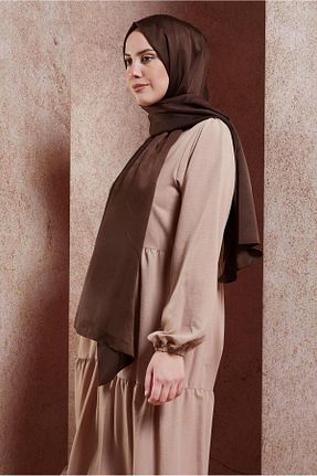 شال قهوه ای زنانه پلی استر Alvina - کد 856845596
