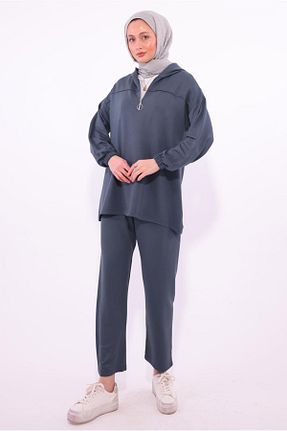 ست بالاتنه و پائین تنه حجاب طوسی زنانه رگولار TRENDTESETTÜR - کد 922279582