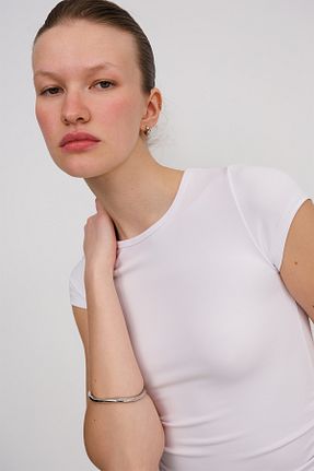تیشرت سفید زنانه رگولار Addax - کد 922285897