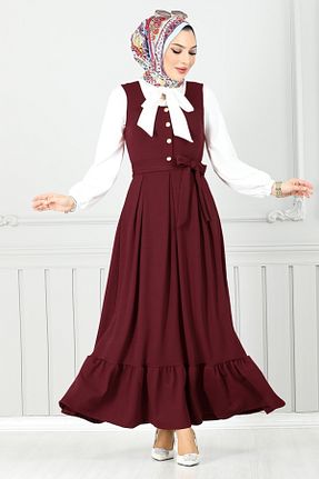 ست بالاتنه و پائین تنه حجاب زرشکی زنانه رگولار ModaMerve - کد 923074818