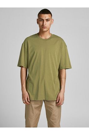 تیشرت سبز مردانه یقه دوچرخه Jack & Jones - کد 340537997