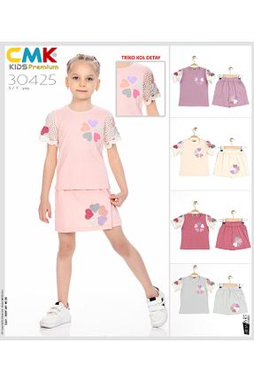 ست بالاتنه و پائین تنه بنفش بچه گانه بافت Cmk Kids club - کد 923688119