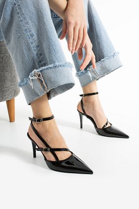کفش پاشنه بلند کلاسیک مشکی زنانه چرم لاکی Gökçe Shoes - کد 922336532