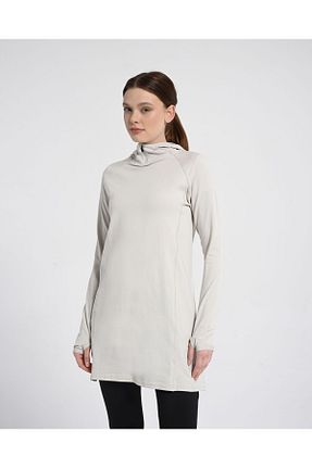 تونیک حجاب بژ زنانه بافت Monolou - کد 867439943