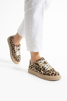 کفش اسنیکر بژ زنانه فلزی Gökçe Shoes - کد 922365375