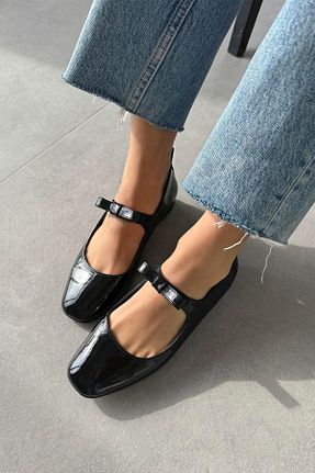 بابت مشکی زنانه چرم لاکی Straswans - کد 812200247