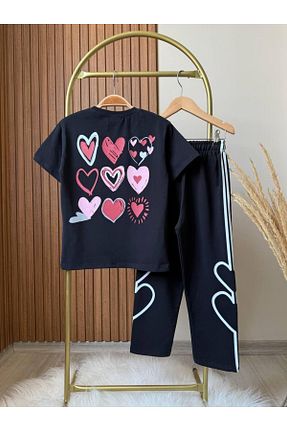 ست بالاتنه و پائین تنه مشکی بچه گانه بافت KidsSel - کد 923100910