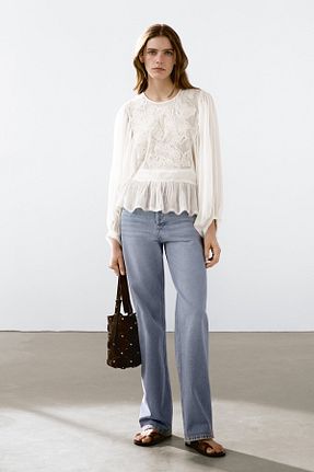 پیراهن سفید زنانه رگولار Massimo Dutti - کد 922384835