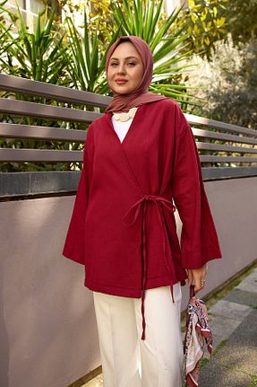 کت حجاب زرشکی زنانه رگولار LOCCO - کد 922383999