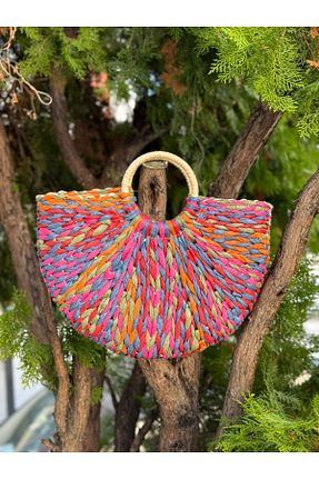 کیف ساحلی رنگی زنانه حصیر Luminos Butik - کد 922411070