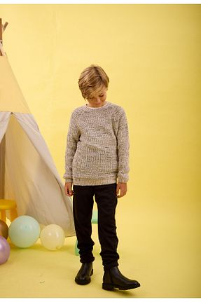 پلیور طوسی بچه گانه ساده Nisrakids - کد 767065230
