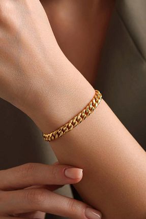 دستبند طلا زرد زنانه 14 عیار Bayar Gold - کد 922442543