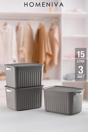 جعبه نگداری طوسی پلاستیک HOMENIVA - کد 881907102