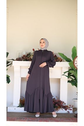 کلاه و ابایا طوسی زنانه پنبه پلی استر Moda İncir - کد 904995980