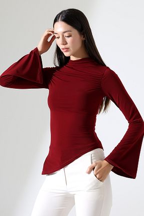 بلوز زرشکی زنانه ساده Butik Beyza - کد 921571441