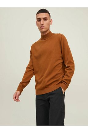 پلیور قهوه ای مردانه ساده Jack & Jones - کد 446817778