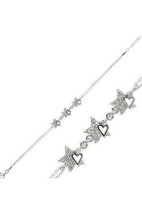 دستبند جواهر رنگی زنانه زیرکن STİLLOVE - کد 654346951
