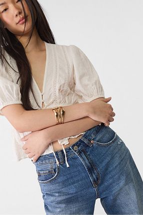 دستبند جواهر طلائی زنانه Stradivarius - کد 923141825