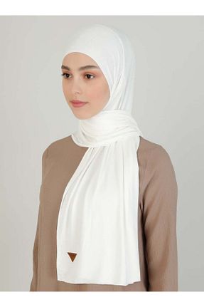 شال سفید زنانه پنبه ای Ecardin - کد 75178427