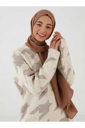 شال قهوه ای زنانه پلی استر Tuva Şal - کد 84083741