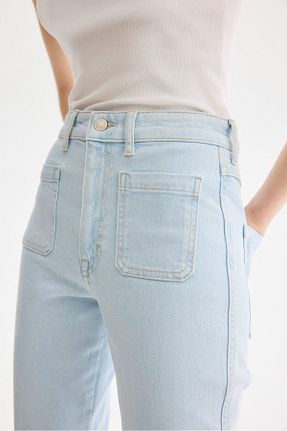 شلوار جین آبی زنانه پاچه گشاد H&M - کد 922491532