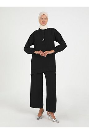 ست بالاتنه و پائین تنه مشکی زنانه بافتنی VAV - کد 851727089