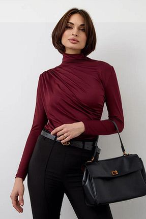 بلوز زرشکی زنانه ساده Cockatoo - کد 922500980
