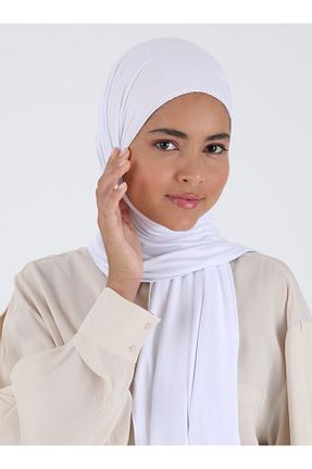 شال سفید زنانه پنبه ای Ecardin - کد 449584764