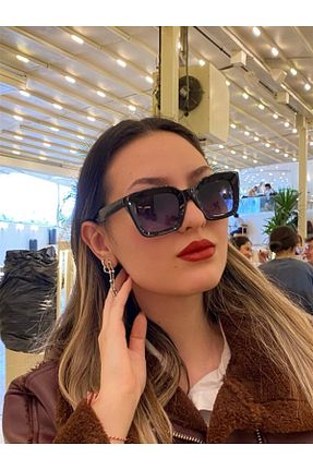 عینک آفتابی مشکی زنانه 56 MONCY BUTİK - کد 922553186