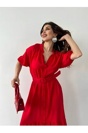 لباس قرمز زنانه بافتنی BUTİK MUSON - کد 841344429