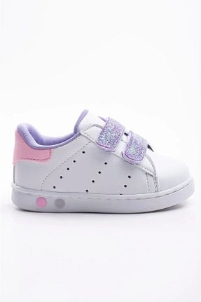 کفش پیاده روی سفید بچه گانه چرم مصنوعی BURAK ALDAY SHOES - کد 923200082